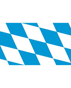Fahne: Flagge: Die Rautenflagge des Freistaates Bayern seit 1971. Das Seitenverhältnis ist nicht vorgegeben