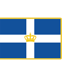 Fahne: Flagge: Hellenic Royal Flag 1935 | State Flag of the Kingdom of Greece with gold fringing as used during the Glücksburg dynasty  1935-1970