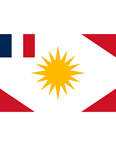 Fahne: Flagge: Latakiya-sanjak-Alawite-state-French-colonial | One form of the flag of the Sanjak of Latakiya or Alawite state in northwest Syria under French colonial rule | Territoire autonome des Alaouites