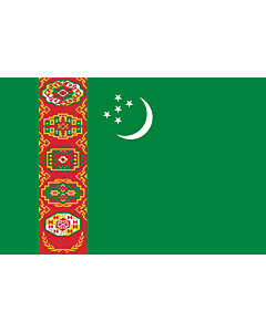 Fahne: Flagge: Turkmenistan