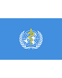 Fahne: Flagge: WHO | World Health Organization | L Organisation mondiale de la santé