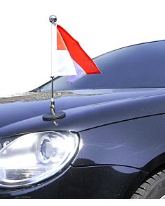 magnetisch haftender Autofahnen-Ständer Diplomat-1.30-Chrome Monaco