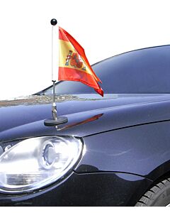 magnetisch haftender Autofahnen-Ständer Diplomat-1.30 Spanien mit Dienst-Wappen